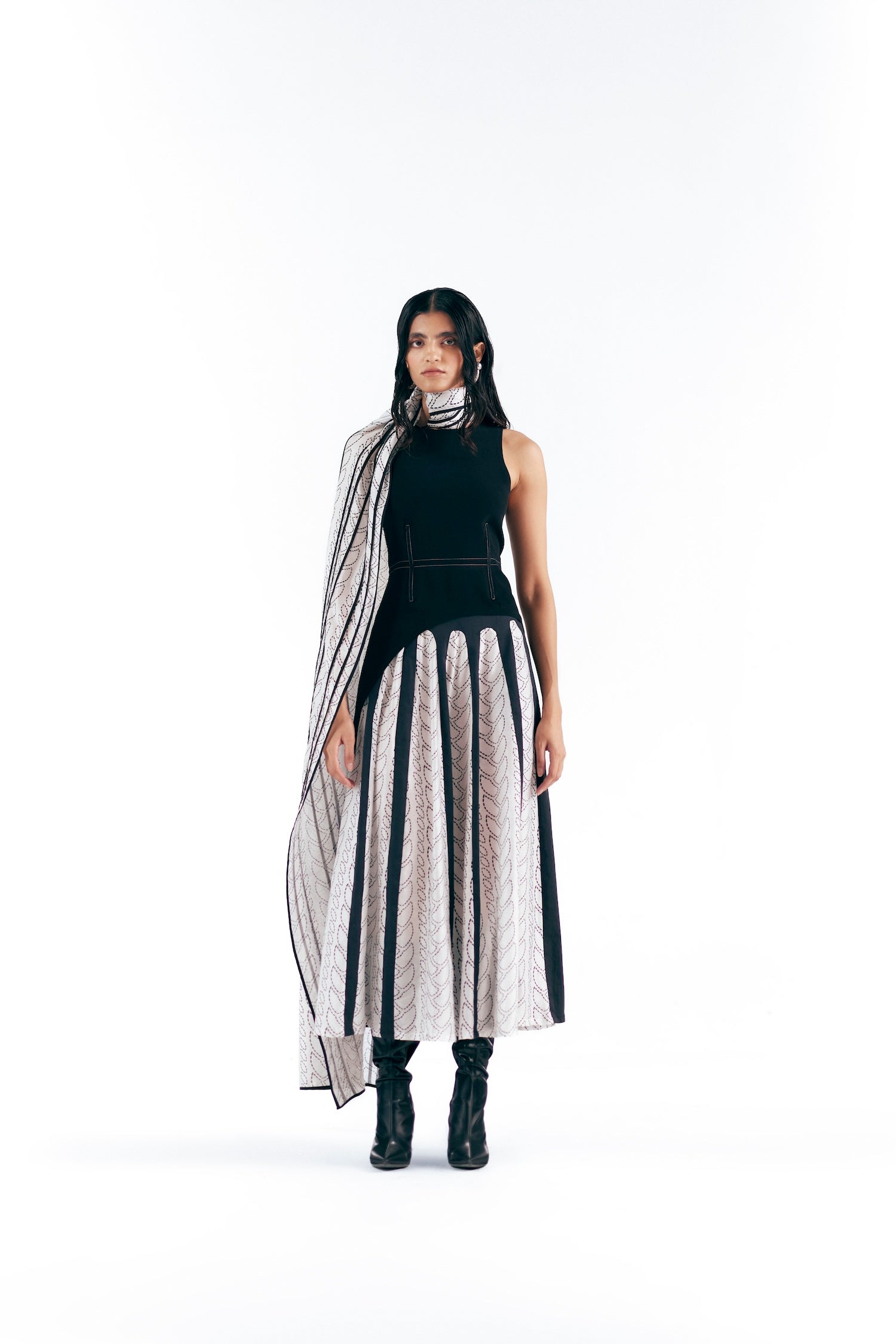 3D KNIT PRINT SCARF